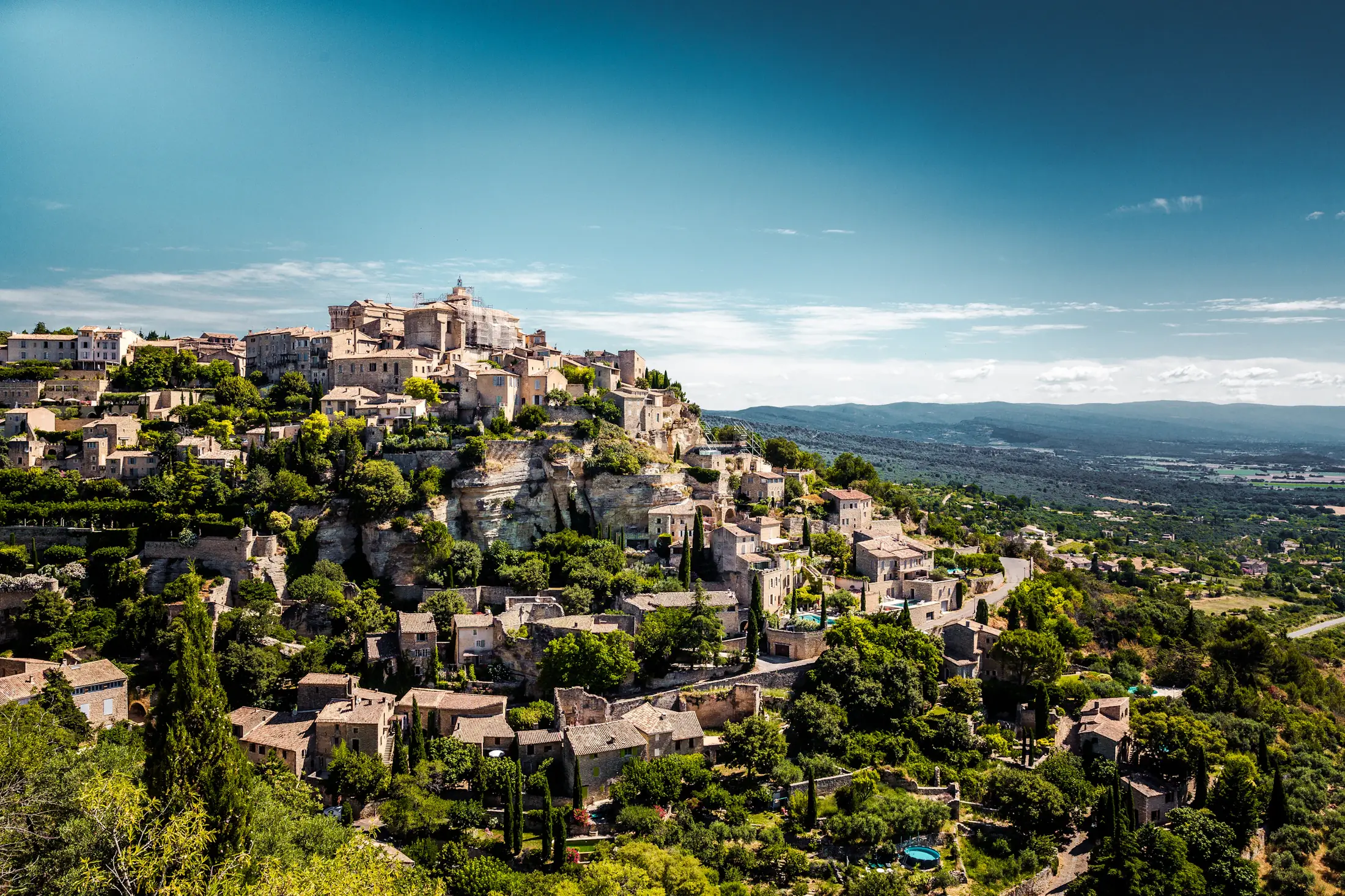 The village of Gordes on its hilltop above the Luberon valley